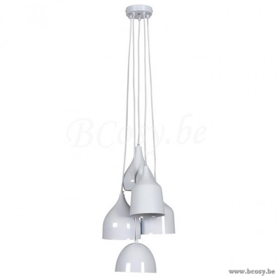 Linea Verdace LV 50116_W Pendel Vintage 5xE27Shiny White White Ronund