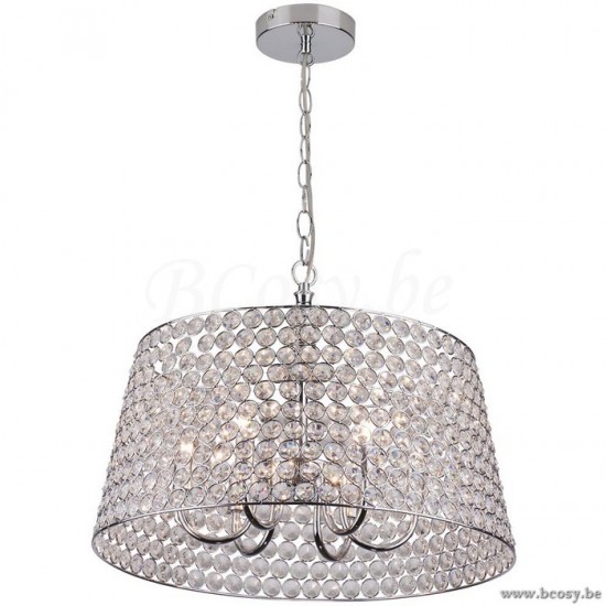 Linea Verdace LV 50216_CH Pendel Treasure K9 Crystal 6xG9 40W Chrome D50H26