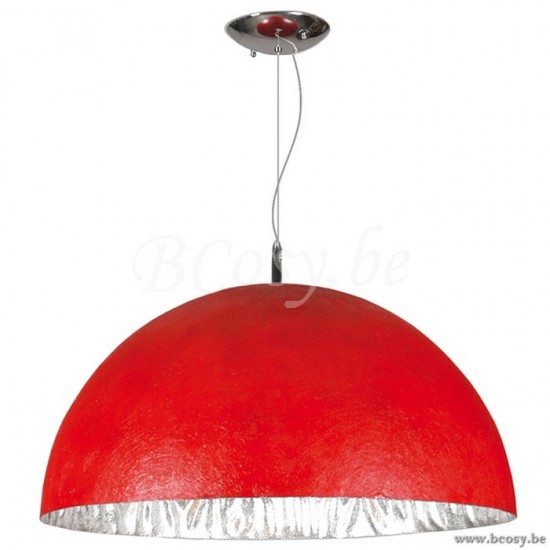 Linea Verdace LV 52037_RS Pendel Moonface Zilver+Rood 3 lampen E27 40W