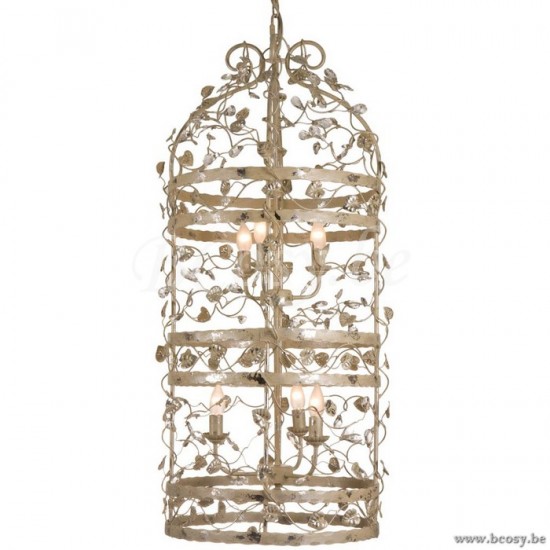 Linea Verdace LV 53316_CS Luchter Michelangelo Cage 6x14 Creme Zilver