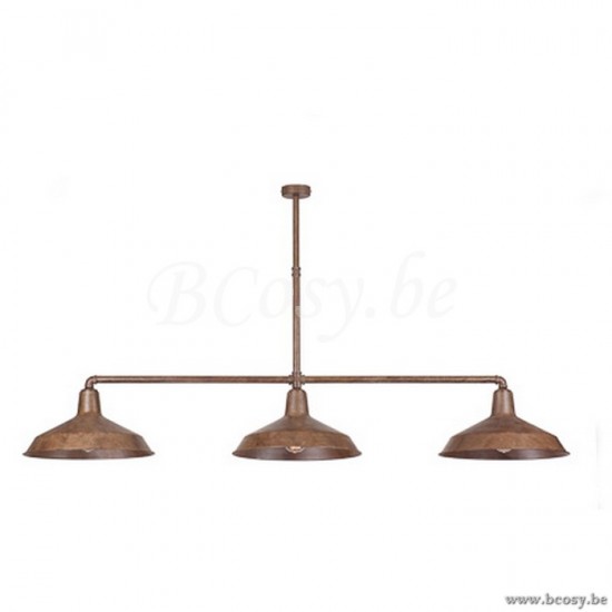 Linea Verdace GEVE INDUSTRIEl pendel 3L E27 60Wx3 Roest