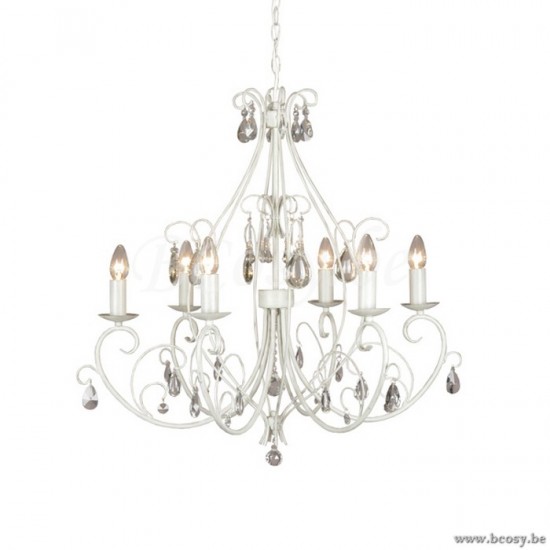 Linea Verdace LV 56004_GB Luchter Gondola 6 lampen E14 40W Grijs Beige