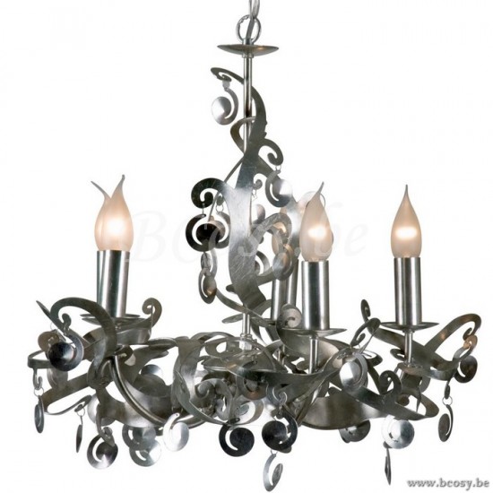 Linea Verdace LV 56020_SB Luchter Mila Silver Brushed E14 60Wx5 D54H53