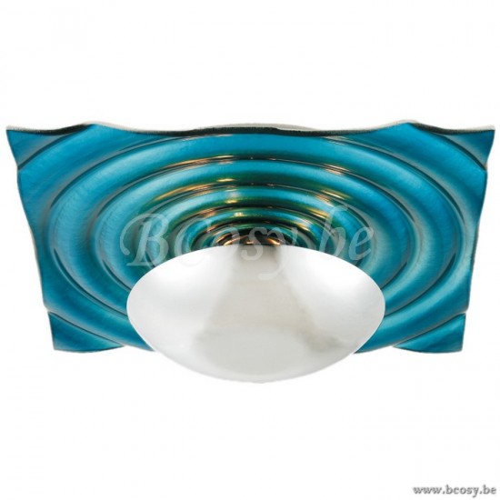 Linea Verdace GEVE PLAF.ONDA 3XG9 25W BLAUW+CHROOM VIERKANT