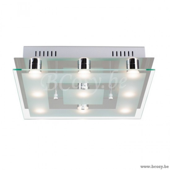 Linea Verdace LV 60971_CH Chess Plafondlamp 9 Lampen Led 3W Chrome 35x35x9 2700K