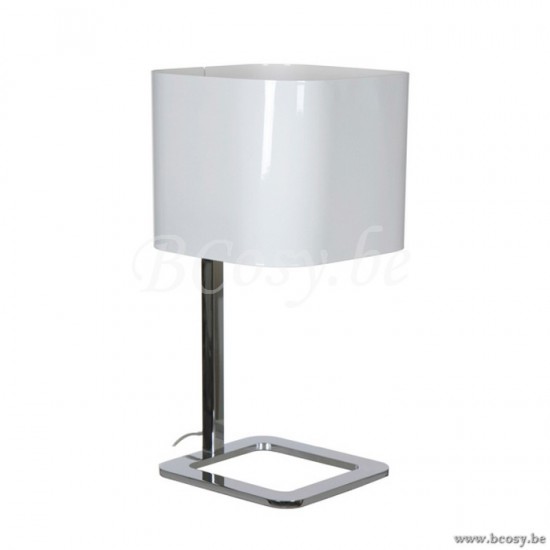 Linea Verdace LV 70252_CH_W Tafellamp Quadro Chrome Witte Kap24x24x48