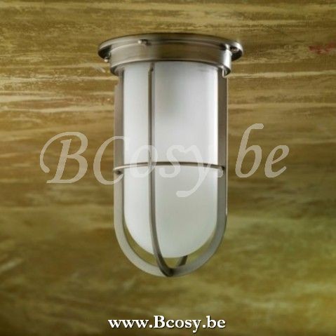 Tekna Nautic DOCKLIGHT CEILING brushed nickel plated brass frosted glass Y NAU 800.11.204