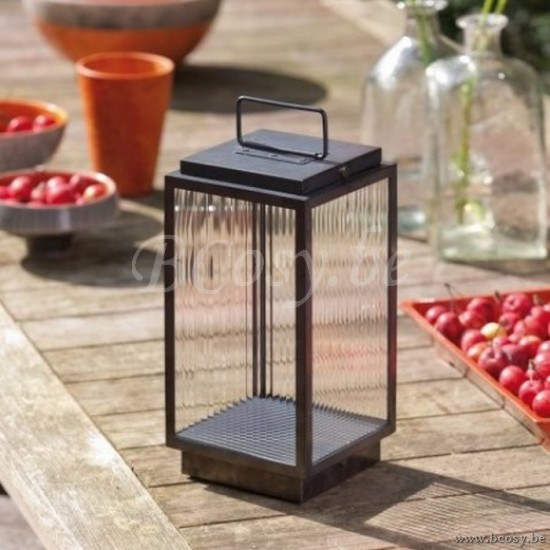 Tekna Nautic BLAKES TABLE LAMP lacquered in dark bronze Rivuletta (vertical lined) clear glass Y NAU 800.21.402