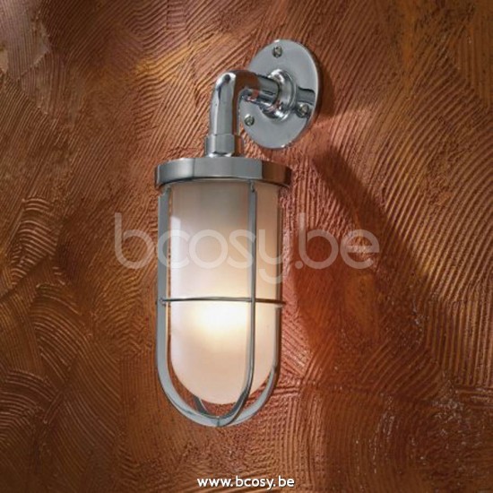 Tekna Nautic DOCKLIGHT WALL-gepolijst verchroomd messing-matglas.