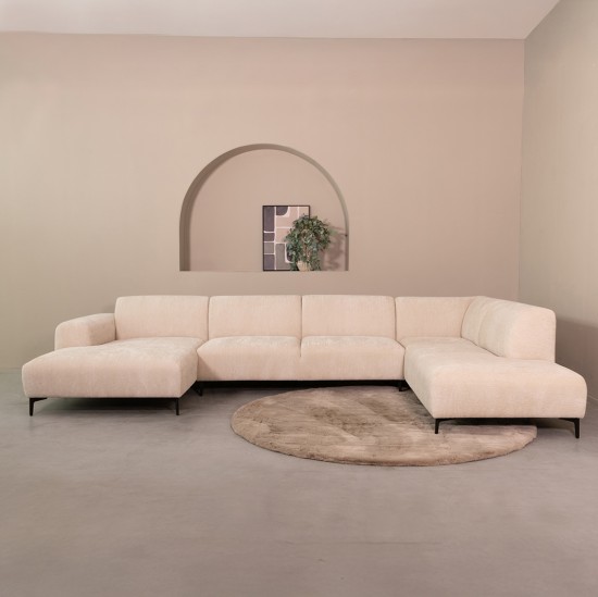 LABEL51 Hoekbank Merido - Naturel - Raven - Links Voorstaand.