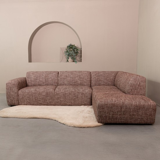 LABEL51 Hoekbank Verona - Cherry Chocolate - Silencio - Rechts Voorstaand.