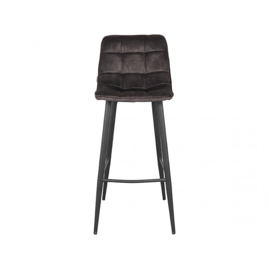 LABEL51 Barkruk Jelt Antraciet Velours Hoog.