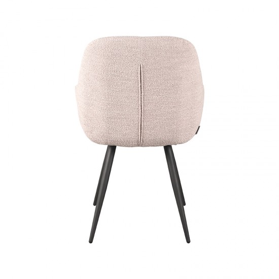 LABEL 51 Eetkamerstoel Fender Naturel Boucle Zwart Metalen Frame.