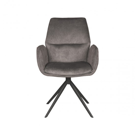 LABEL 51 Eetkamerstoel Mellow Antraciet Cosmo Zwart Metalen Frame.