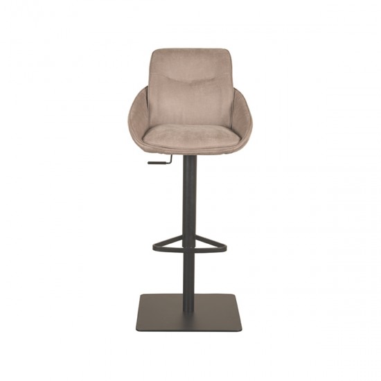 LABEL 51 Barkruk Beauty Taupe Micro Suede Gaslift.