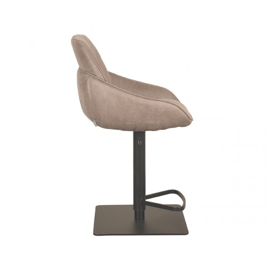 LABEL51 Tabouret de bar Beauty Taupe Micro Suede Gaslift.