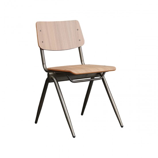 LABEL51 Eetkamerstoel Solid Walnoot Hout Goud Metalen Frame.