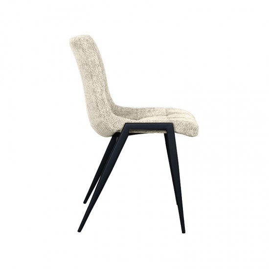 LABEL 51 Eetkamerstoel Noor Naturel Elite Zwart Metalen Frame.