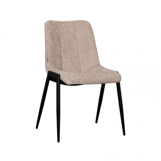 LABEL51 Eetkamerstoel Noor Clay Elite Zwart Metalen Frame.