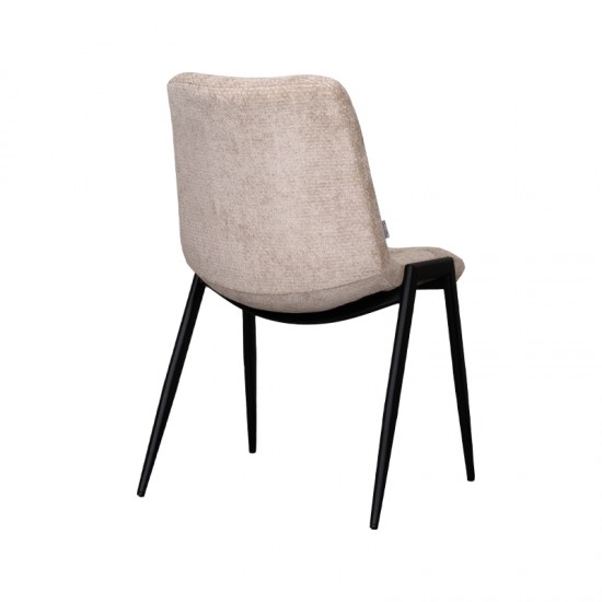 LABEL 51 Eetkamerstoel Noor Clay Elite Zwart Metalen Frame.