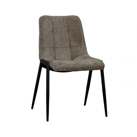 LABEL51 Eetkamerstoel Noor Hunter Elite Zwart Metalen Frame.