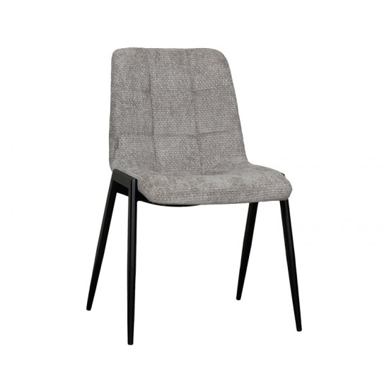 LABEL51 Eetkamerstoel Noor Stone Elite Zwart Metalen Frame.