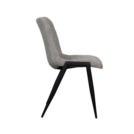 LABEL 51 Eetkamerstoel Noor Stone Elite Zwart Metalen Frame.