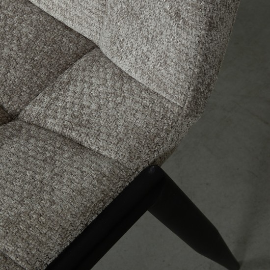 LABEL51 Chaise de salle à manger Noor Stone Elite Zwart Metalen Frame.