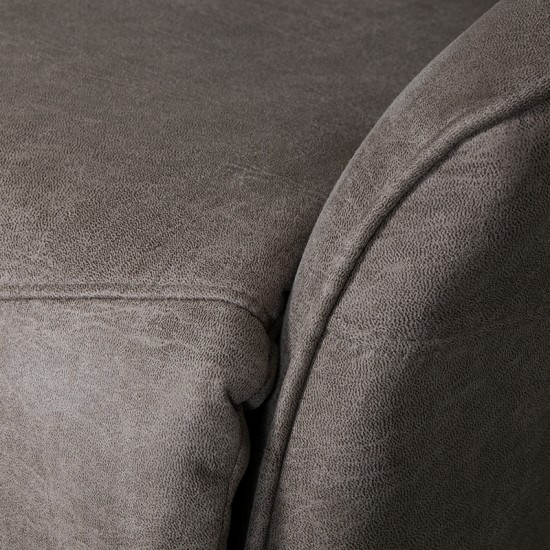 LABEL51 Fauteuil 2 moteurs avec fonction massage Lund Anthracite Micro daim.