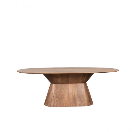 LABEL51 Eetkamertafel Jagger Nature Smooth Mangohout 220 cm Ovaal.