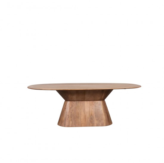 LABEL51 Eetkamertafel Jagger Nature Smooth Mangohout 200 cm Ovaal.