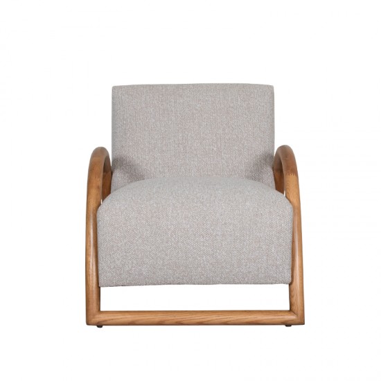 LABEL51 Fauteuil Viggo - Naturel - Royal Boucle - Naturel Houten Frame.