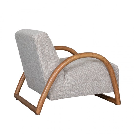 LABEL 51 Fauteuil Viggo Naturel Royal Boucle Naturel Houten Frame.