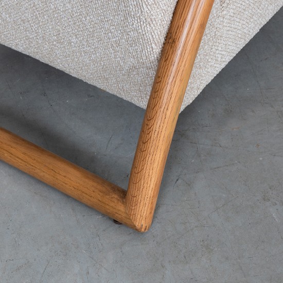 LABEL51 Fauteuil avec structure en bois Viggo Naturel Bouclé royal.