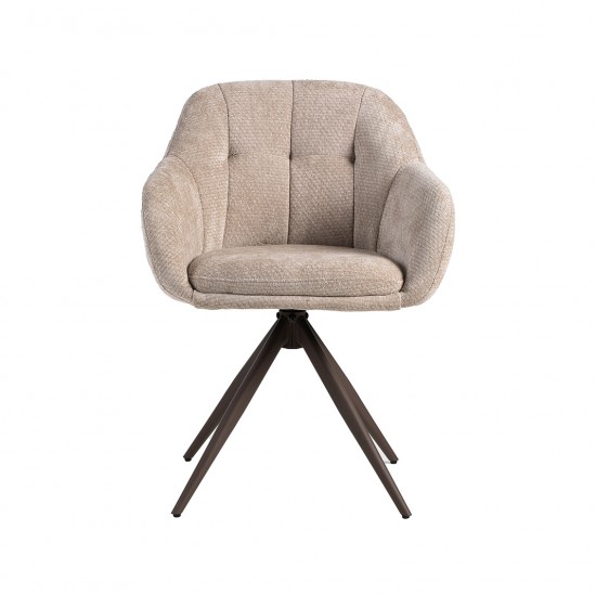 LABEL51 Eetkamerstoel Esma Clay Elite Brons Metalen Frame.