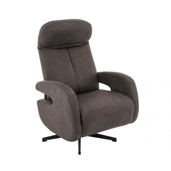 LABEL51 Fauteuil Esbjerg - Antraciet - Micro Suede - Manueel Verstelbaar.