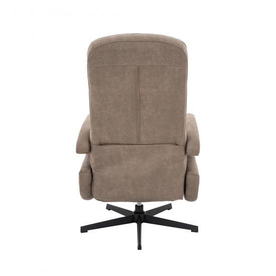 LABEL51 Fauteuil réglable manuellement Esbjerg Taupe Micro daim.