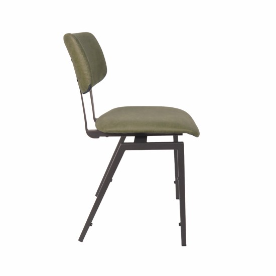 LABEL51 Eetkamerstoel Stapelbaar Moss Micro Suede Zwart Metalen Frame.