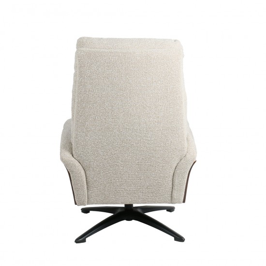 LABEL51 Fauteuil avec pouf Zenza Naturel Bouclé royal.