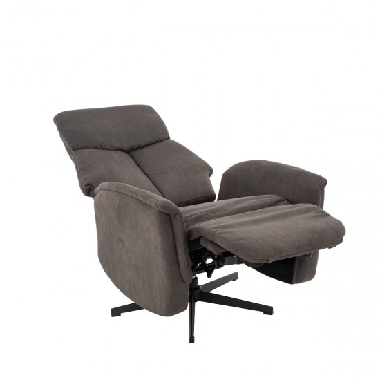 LABEL 51 Fauteuil Aarhus Antraciet Micro Suede 2-Motorig.