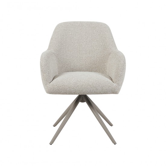 LABEL51 Eetkamerstoel Sayuri Naturel Royal Boucle Taupe Metalen Frame.