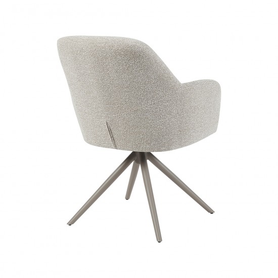 LABEL 51 Eetkamerstoel Sayuri Naturel Royal Boucle Taupe Metalen Frame.