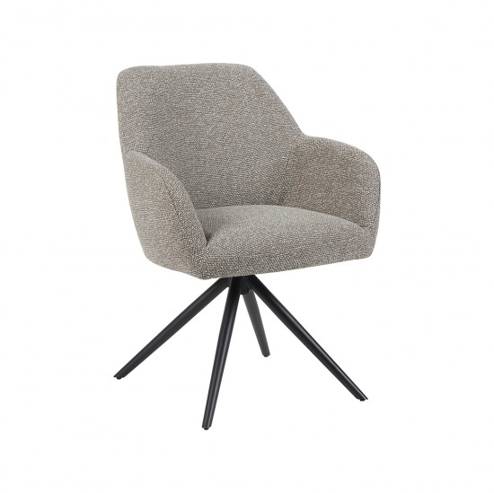 LABEL51 Eetkamerstoel Sayuri Mushroom Royal Boucle Zwart Metalen Frame.