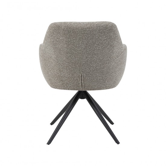 LABEL51 Chaise de salle à manger Sayuri Mushroom Royal Boucle Zwart Metalen Frame.