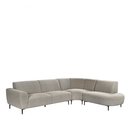 LABEL51 Hoekbank Mauro - Mushroom - Royal Boucle - Rechts Voorstaand.