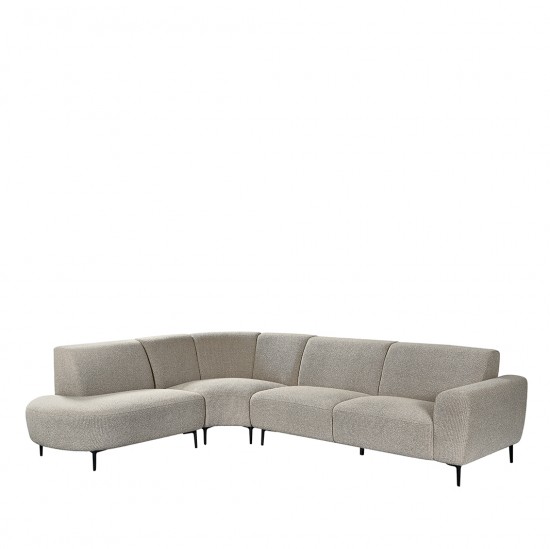 LABEL51 Fauteuil Mauro - Mushroom - Royal Boucle - Links Voorstaand.