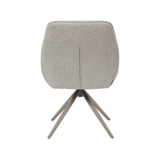 LABEL51 Chaise de salle à manger Akira Naturel Royal Boucle Taupe Metalen Frame.