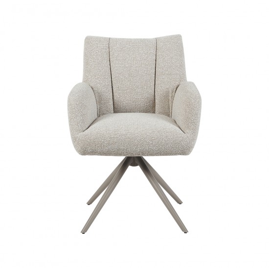 LABEL 51 Eetkamerstoel Padua Naturel Royal Boucle Taupe Metalen Frame.