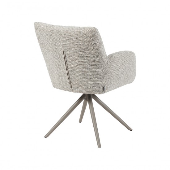 LABEL51 Chaise de salle à manger Padua Naturel Royal Boucle Taupe Metalen Frame.