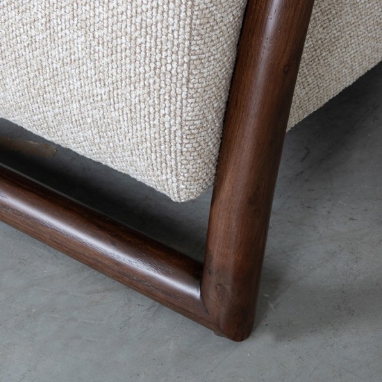 LABEL51 Fauteuil cadre en bois de noyer Viggo Naturel Bouclé royal.